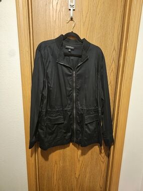 Lane Bryant Black Zip-Front Lightweight Jacket